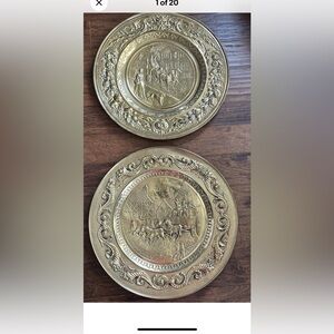 Vintage Decorative brass plates 23” Wall Plates